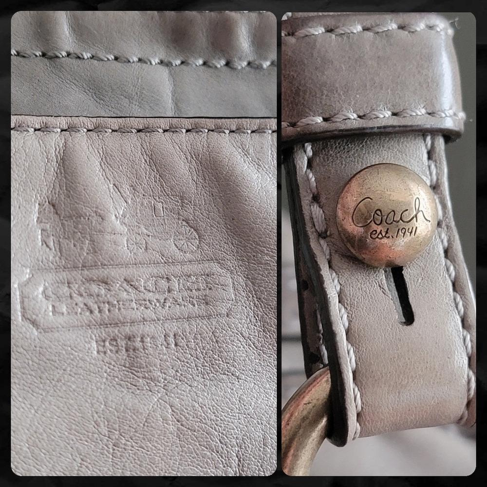 Coach 12705 Garcia Satchel Gray Olive Green Leather Y2K Brass Hardware Bag - Picture 7 of 16